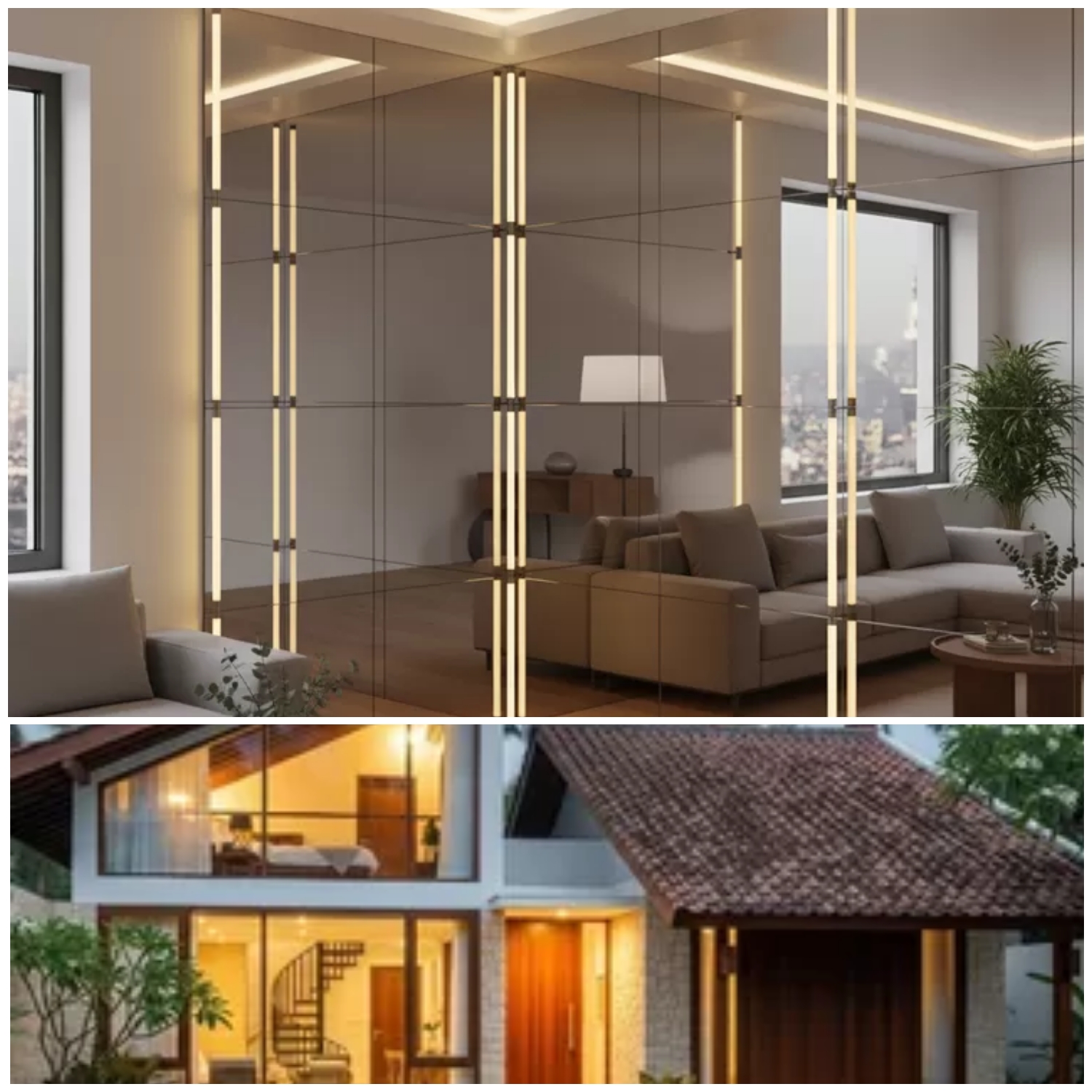 Bikin Ruangan Makin Luas! 8 Ide Kombinasi Cermin dan Lampu Ambient