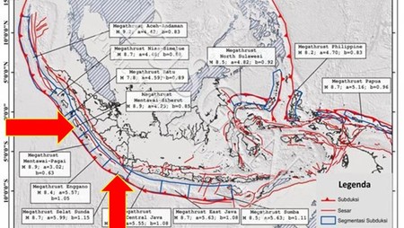 Wilayah RI Dikepung Gempa Megathrust, Ada Yang Berkekuatan Magnitudo 9,2