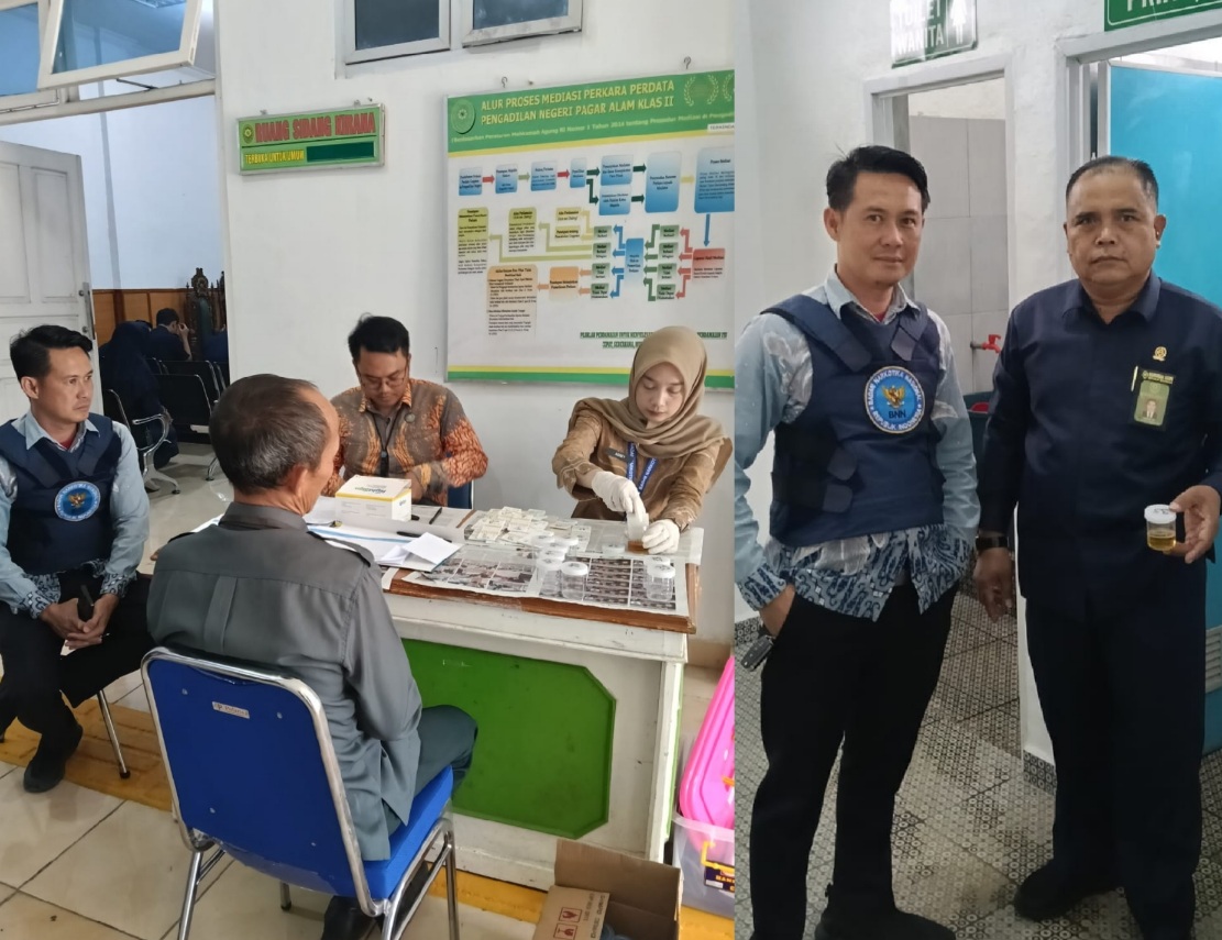 BNNK Pagar Alam Geruduk Kantor Pengadilan, Puluhan Pegawai Mendadak Tes Urine