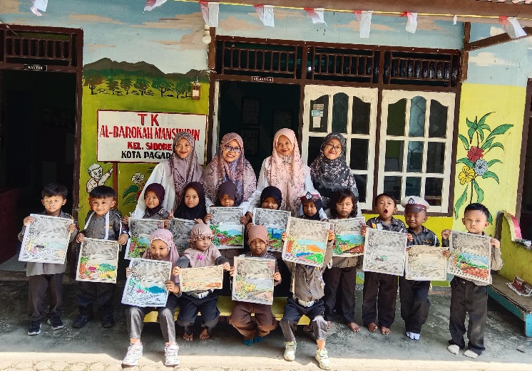 Lomba Mewarnai Bersama Pagaralam Pos, Asah Kreatifitas Siswa TK Al Barokah 