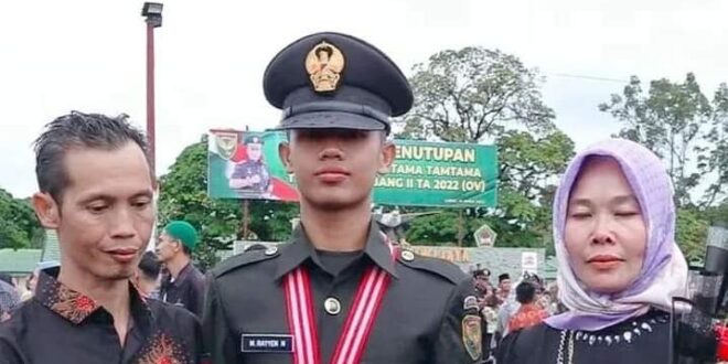Rayyen Nasrullah, Putra Pagaralam Raih Predikat Lulusan Terbaik Secata Rindam ll/Sriwijaya