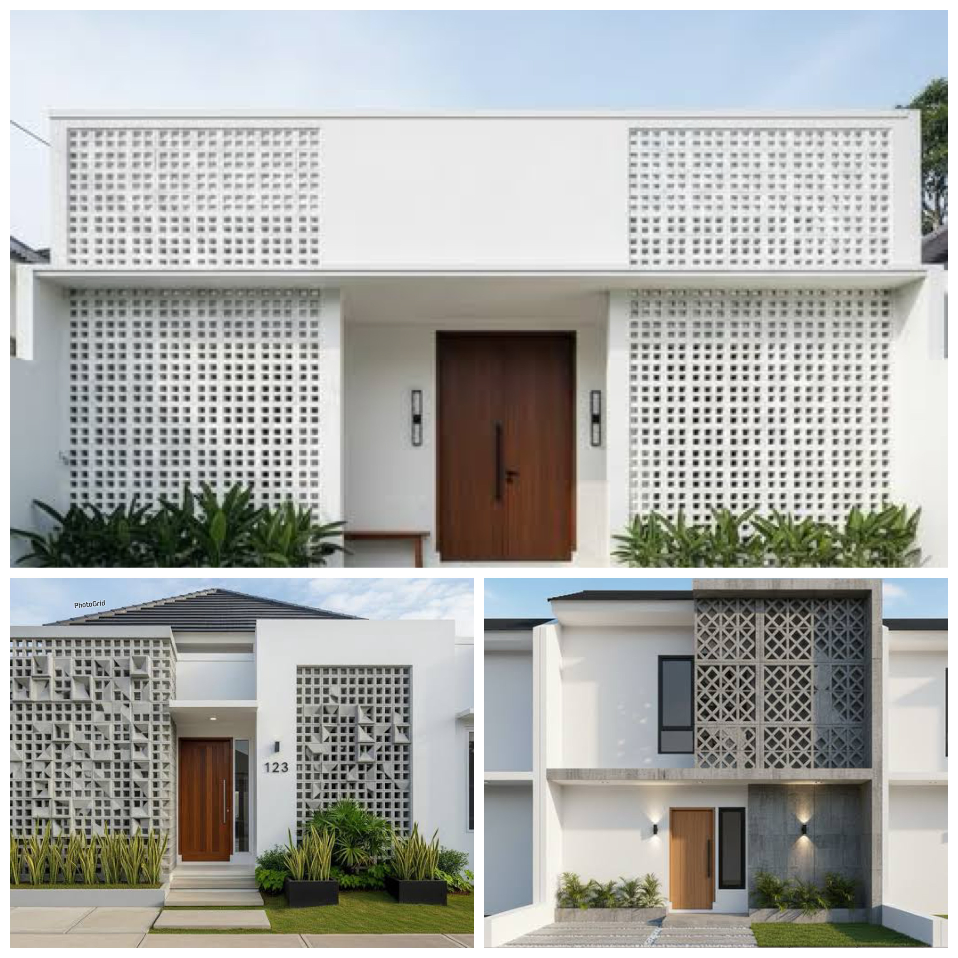 7 Inspirasi Roster + Dinding Putih untuk Fasad Rumah Minimalis yang Clean & Premium!