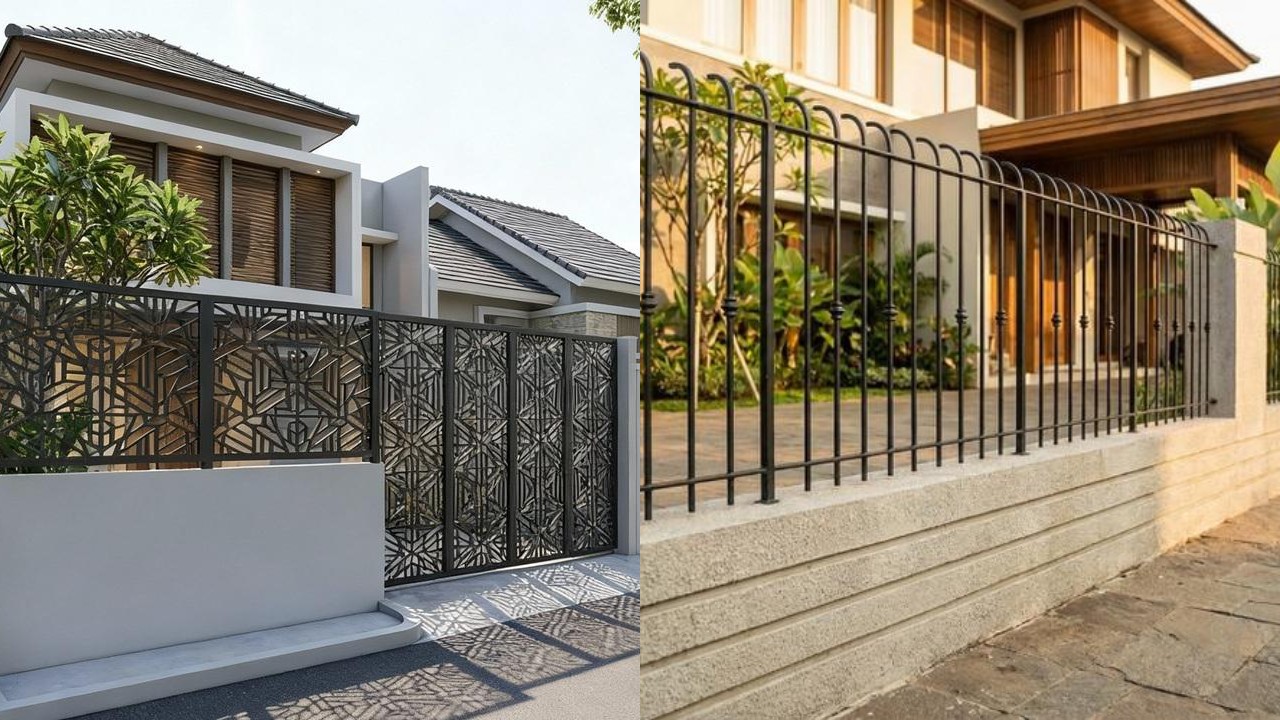 Tampil Modern dan Aman, Ini Model Pagar Tembok Rendah Kombinasi Besi Tipis!