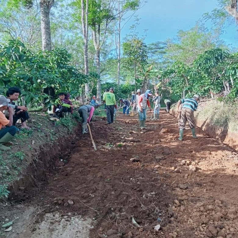 Belum Tersentuh Pembangunan, Warga Dusun Talang Banan Gotong Royong Perbaiki Jalan