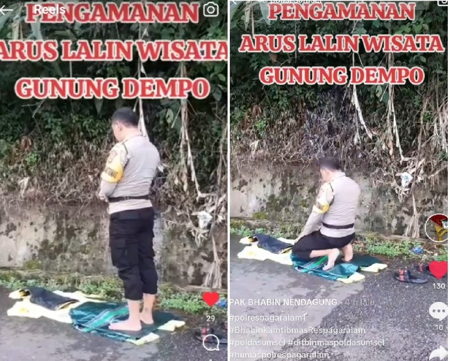 Jadi Soroton Netizen, Pak Polisi Tertangkap Kamera Lakukan Hal Ini