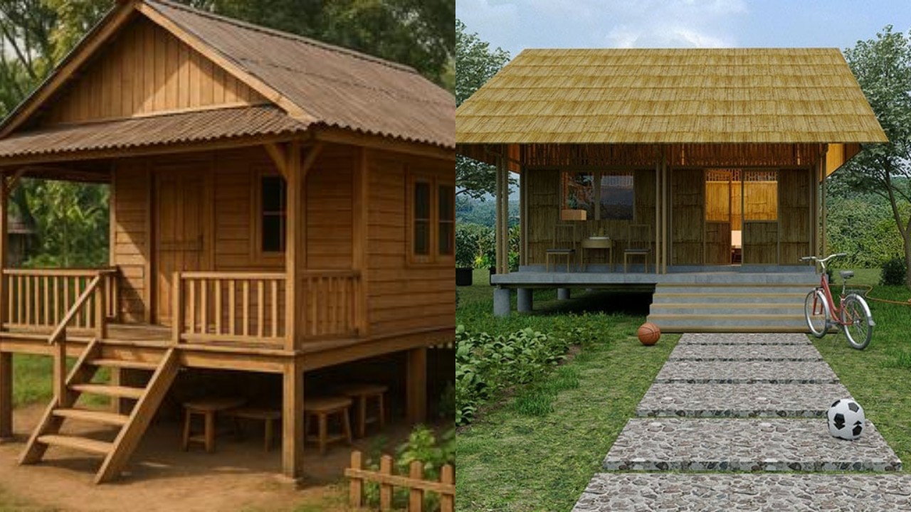 Model Rumah Kayu Minimalis di Kampung yang Nyaman dengan Kebun Mini!