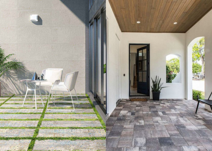 8 Ide Teras Depan Rumah Sempit dengan Lantai Batu Alam Imitasi yang Bikin Tampil Estetik!