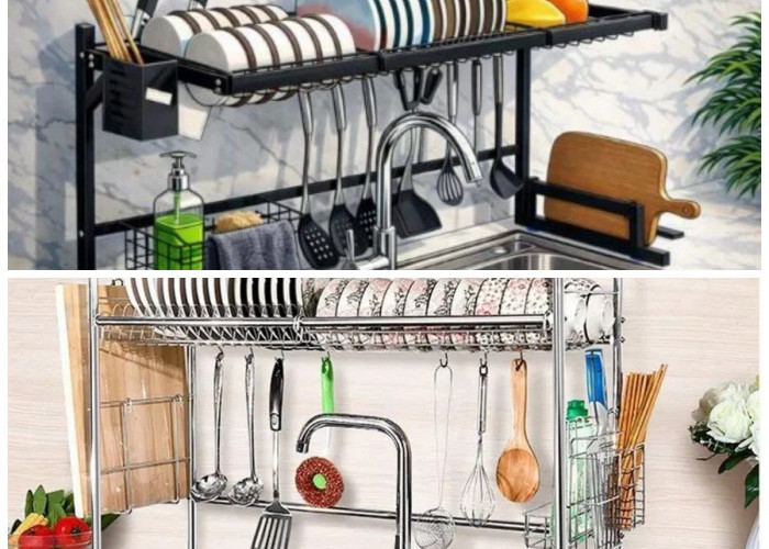 Dapur Lebih Bersih dan Tertata: Inspirasi Rak Piring di Area Wastafel yang Praktis