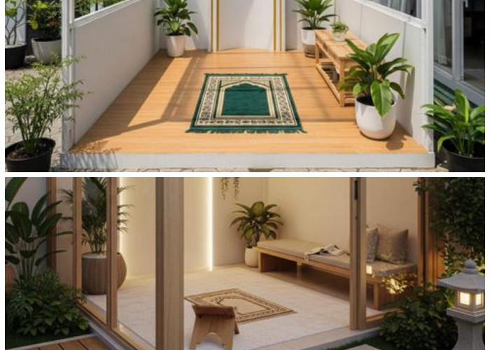 Suasana Khusyuk di Rumah: 6 Desain Mushola Semi Outdoor Minimalis dengan Partisi Estetik