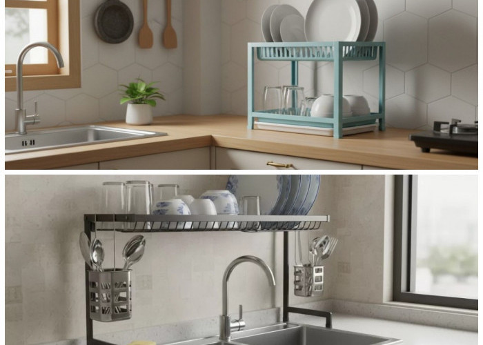Cuci Piring Lebih Nyaman, Dapur Tetap Lega! Rak Piring Atas Wastafel Jadi Solusi Hemat Ruang