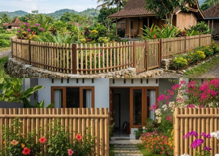9 Inspirasi Pagar Bambu, Taman Hijau, dan Jalan Setapak Batu Alam yang Estetik!