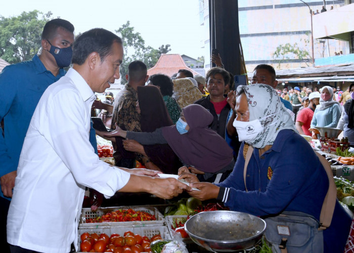 Presiden Jokowi Tinjau Aktivitas Perdagangan di Pasar Minggu