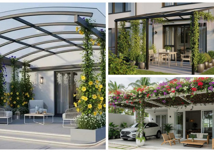 Teras Jadi Lebih Hidup! Ide Desain Carport Menyatu dengan Tanaman Rambat Tropis
