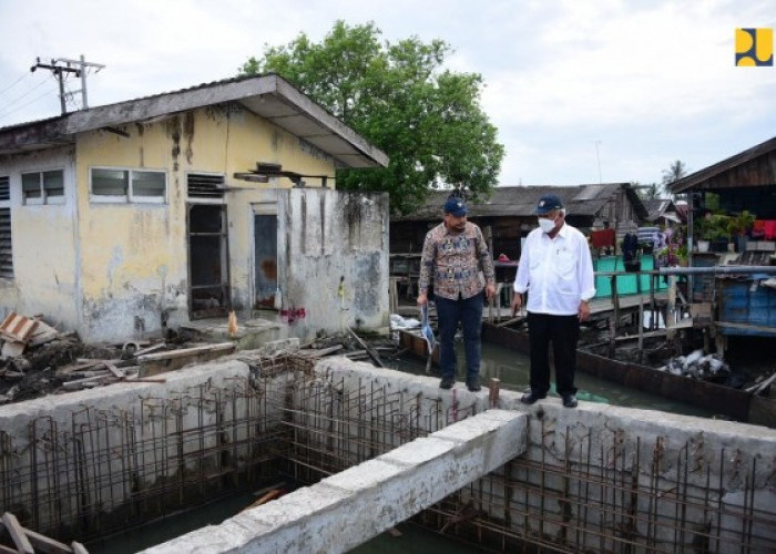 Menteri PUPR Tinjau Pembangunan Prasarana Pengendalian Banjir Rob Belawan di Medan