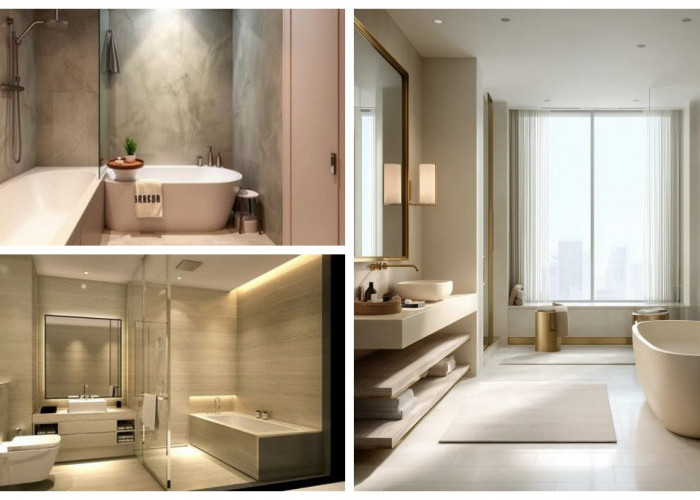 Desain Kamar Mandi dengan Bathtub dan Shower Minimalis Tapi Mewah, Serasa Hotel Bintang Lima di Rumah