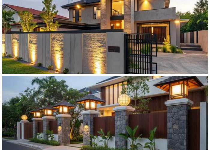 5 Inspirasi Pagar Tembok dengan Lampu Hias, Bikin Tampilan Rumah Lebih Elegan dan Berkelas