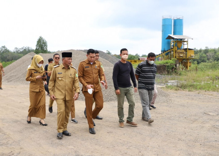 Usai Meninjau Perbaikan Jalan Di Muba , Pj Bupati Apriyadi Mampir Mengecek Batching Plant Milik Warga