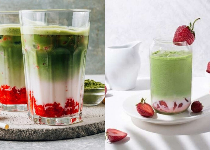Cara Praktis Membuat Strawberry Matcha Latte ala Kafe, Cocok Diminum Pas Siang Hari!
