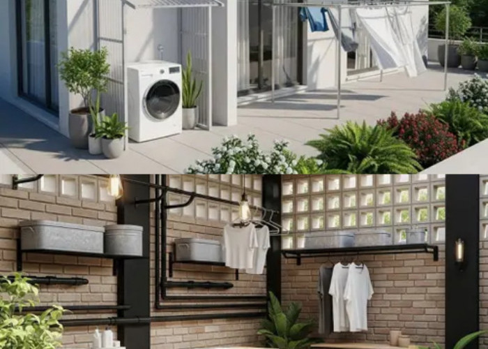 5 Cara Menyembunyikan Jemuran Tanpa Mengurangi Cahaya, Ruang Cuci Jemuran Mini yang Praktis