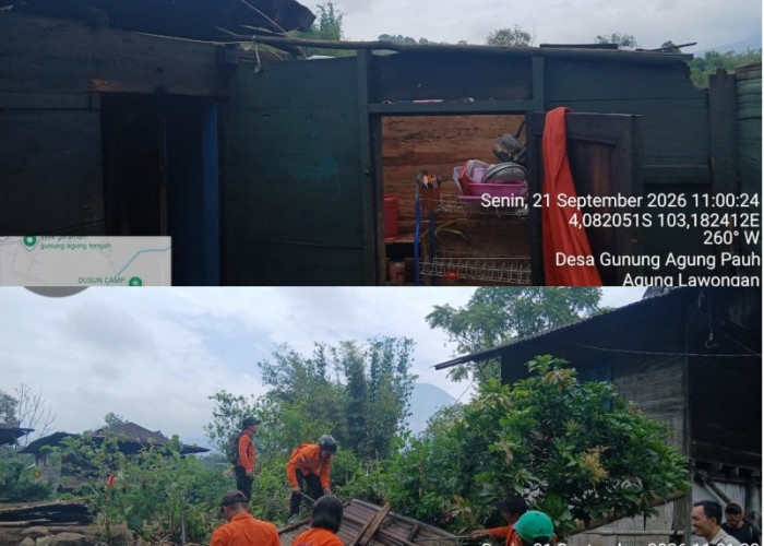 Puting Beliung Sapu Pemukiman Warga di Pagar Alam