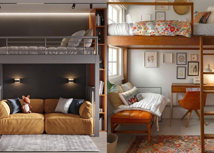 Kamar Tidur Rapi dan Fungsional, dengan Kasur Tingkat Minimalis!