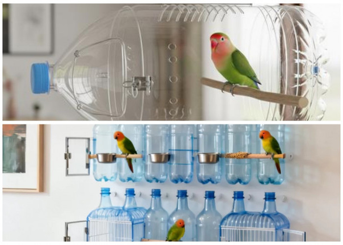 Hemat Kantong! Sulap Botol Plastik Jadi 8 Kandang Lovebird Fungsional yang Bikin Burung Betah