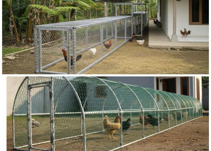 7 Desain Kandang Lorong Kawat untuk Ayam Umbaran, Praktis Lindungi Tanaman dan Hemat Biaya