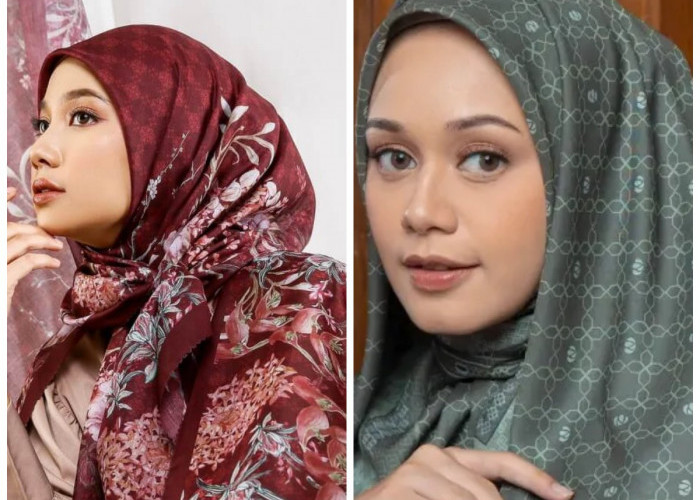 Tampil Manis dan Elegan! Inspirasi Jilbab Segiempat Motif Bunga untuk Pemilik Wajah Bulat