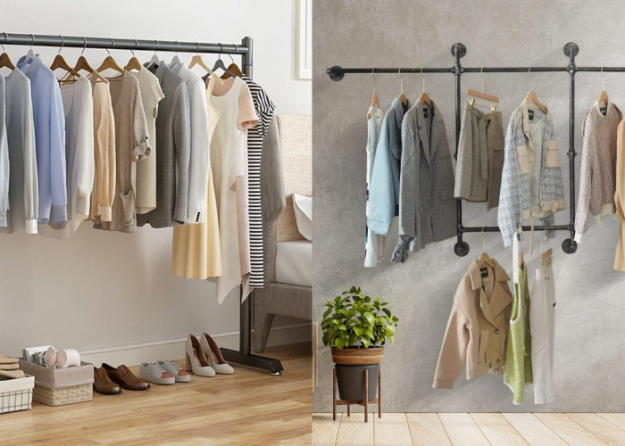 Inspirasi Rak Gantungan Baju Minimalis, Simpel tapi Bikin Kamar Rapi!