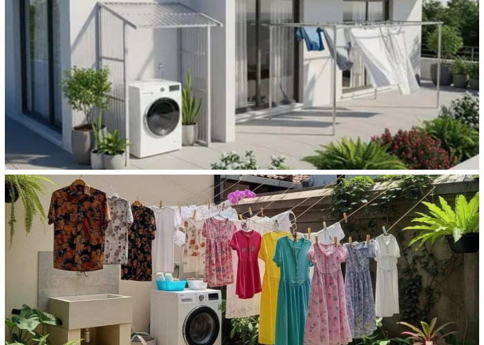 Solusi Praktis! 9 Ide Menyembunyikan Jemuran di Laundry Kecil Tetap Terang dan Rapi