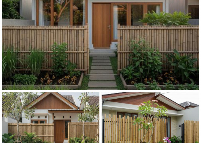 9 Ide Taman Rumah dengan Pagar Bambu dan Jalan Setapak Batu Alam yang Bikin Halaman Terlihat Lebih Estetik!