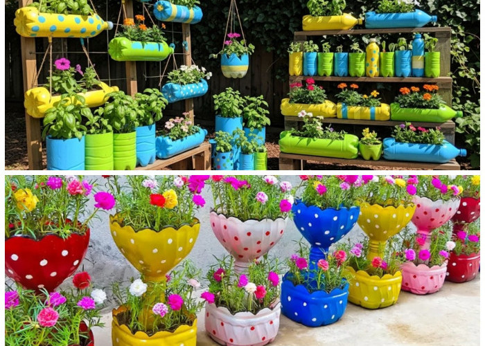 Sulap Botol Bekas Jadi Pot Bunga Unik, Tampilan Taman Rumah Makin Menarik
