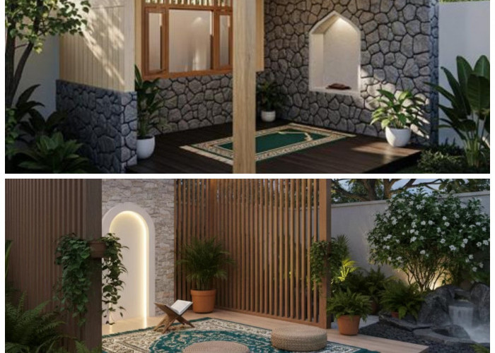 Ibadah Lebih Khusyuk dengan Nuansa Alam! 10 Inspirasi Mushola Kecil di Teras Belakang Rumah