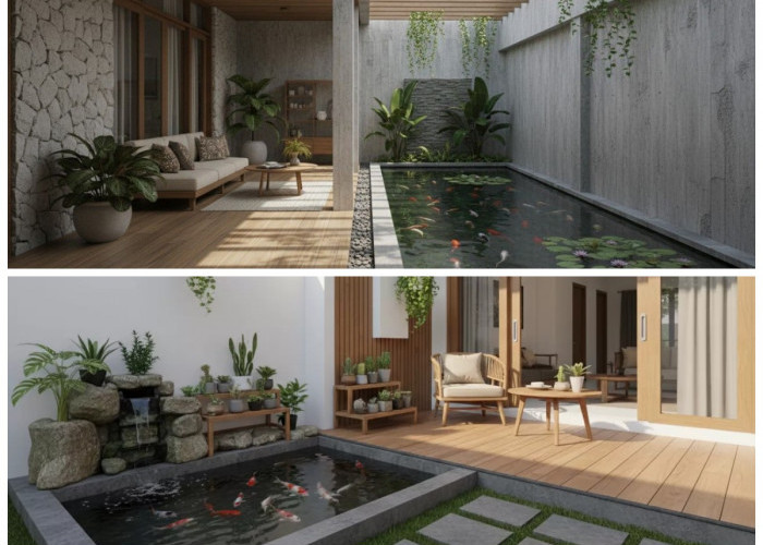 Tren Hunian 2026 : 7 Desain Teras Rumah Dekat Kolam Ikan yang Fungsional & Estetik
