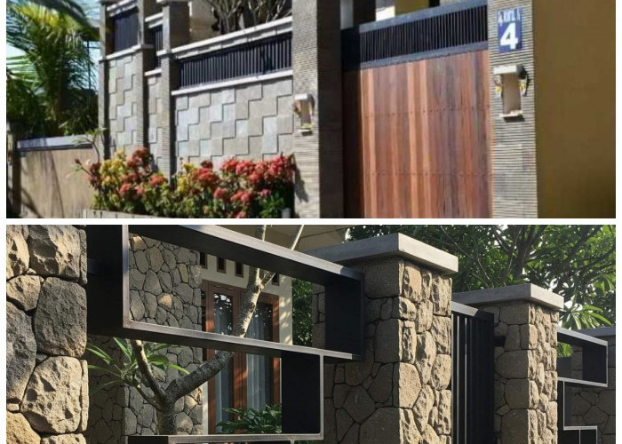 Inspirasi Pagar Besi Kombinasi Batu Alam Andesit, Hunian 2026 Terlihat Lebih Eksklusif