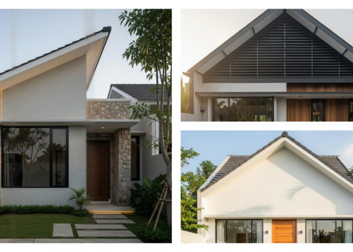 9 Inspirasi Fasad Rumah Minimalis Satu Lantai Atap Pelana Miring, Modern, Elegan, dan Fungsional