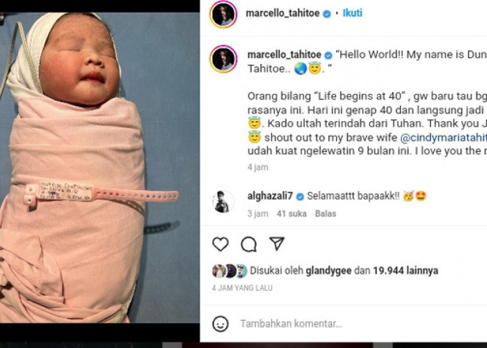 Ultah ke-40, Marcello Tahitoe Dianugerahi Buah Hati Perempuan