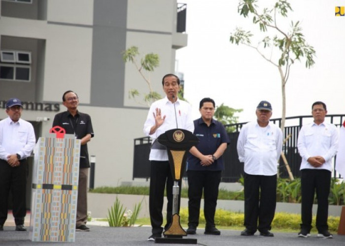 Menteri PUPR Basuki Dampingi Presiden Jokowi Resmikan Rusun Milenial