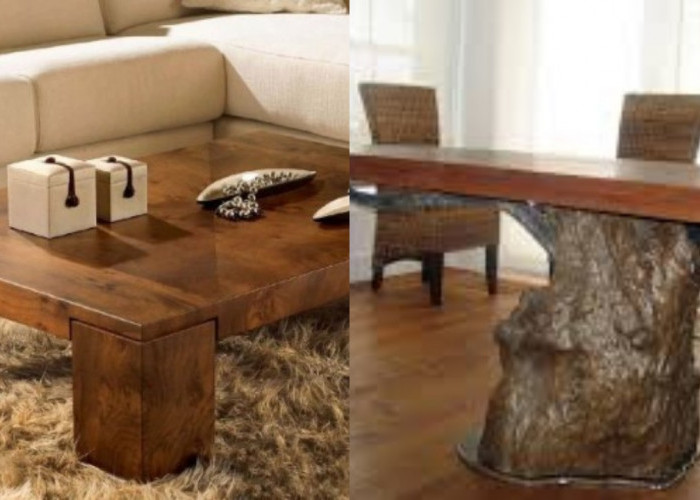 Meja Kayu Minimalis untuk Ruang Tamu, Perpaduan Natural dan Modern!