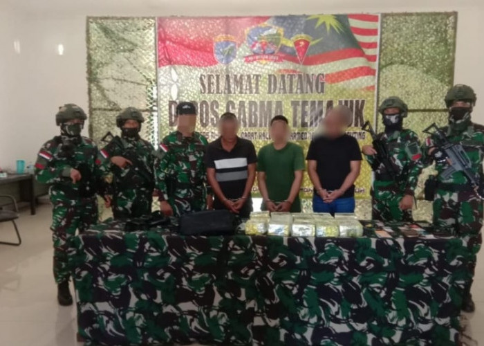 Bravoo Satgas Yonarmed 16/TK, Gagalkan Penyelundupan Narkotika 15 Kg di Jalur Perbatasan RI - Malaysia