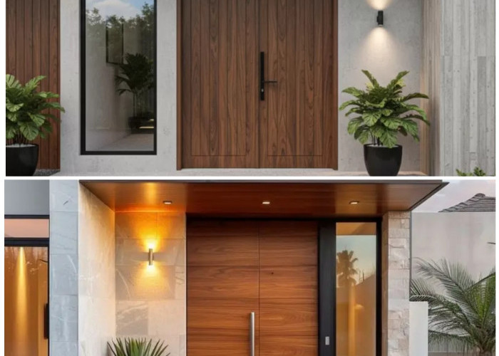 7 Inspirasi Pintu Kayu Minimalis Panel Tegas yang Bikin Rumah Auto Mewah!