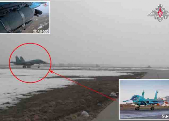 Pembom Tempur Sukhoi Su-34 Fullback Luncurkan Bom Udara Termobarik