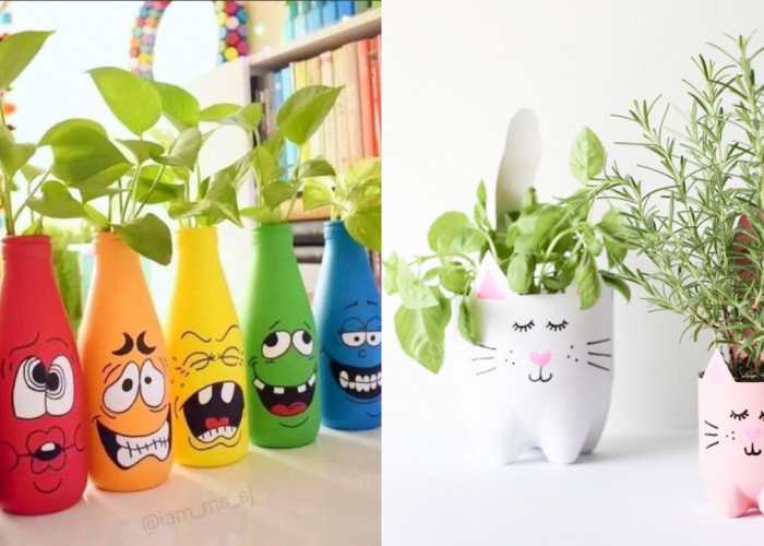Inspirasi Pot Bunga dari Botol Bekas, Taman Rumah Jadi Lebih Estetik!