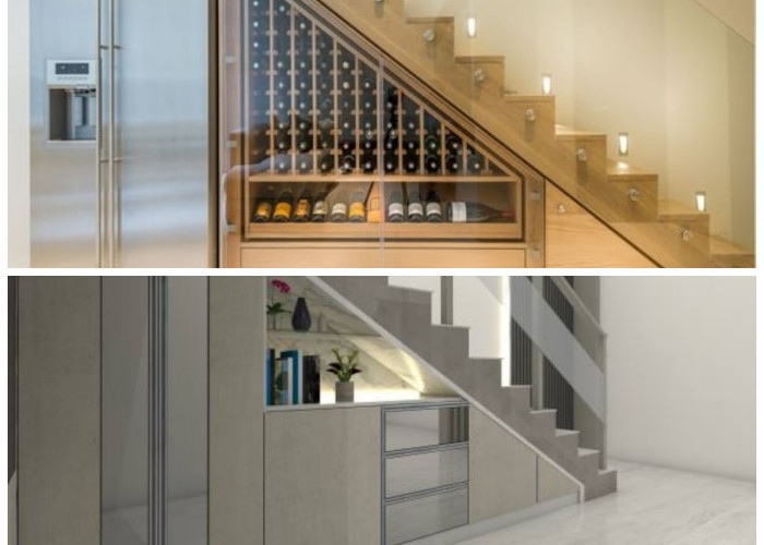 Desain Lemari Kaca Bawah Tangga Terbaru 2026, Hemat Ruang dan Tetap Fungsional