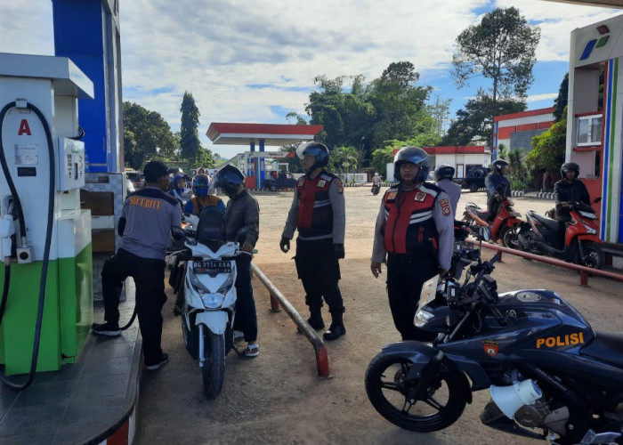 Patroli ke SPBU, Polres Pagar Alam Pastikan Distribusi BBM Lancar