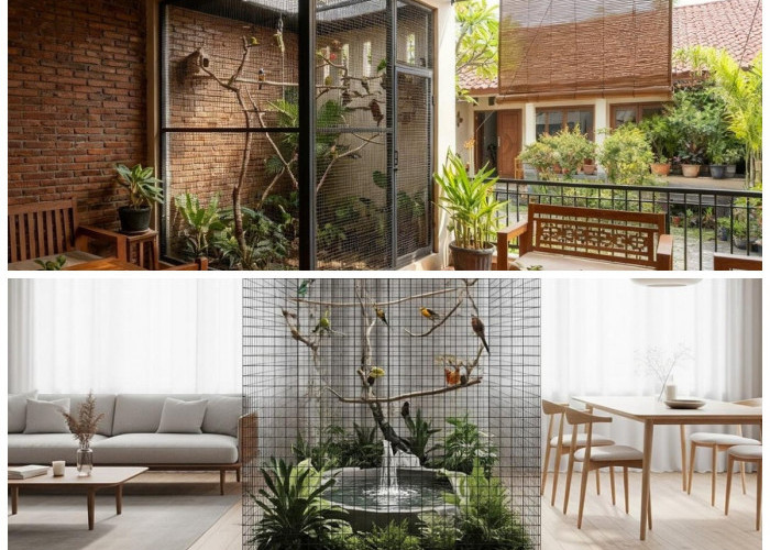 Teras Rumah Menghadap Kandang Burung, Ide Ruang Santai Sejuk yang Estetik dan Menenangkan