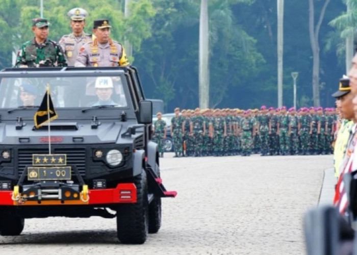 Panglima TNI dan Kapolri Pimpin Apel Gelar Pasukan Pengamanan Idul Fitri 1445 H Tahun 2024