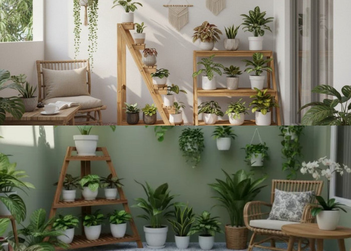 8 Ide Rak Tanaman Kreatif untuk Sulap Teras 2x1 Meter Jadi Oase Hijau yang Estetik