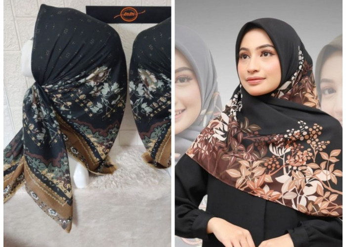 6 Model Hijab Segiempat Motif Floral yang Cocok Bikin Wajah Bulat Terlihat Lebih Stylish