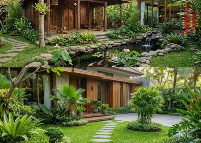 6 Kombinasi Batu Kali dan Rumput Jepang, Bikin Taman Rumah Terasa Lebih Alami dan Tenang